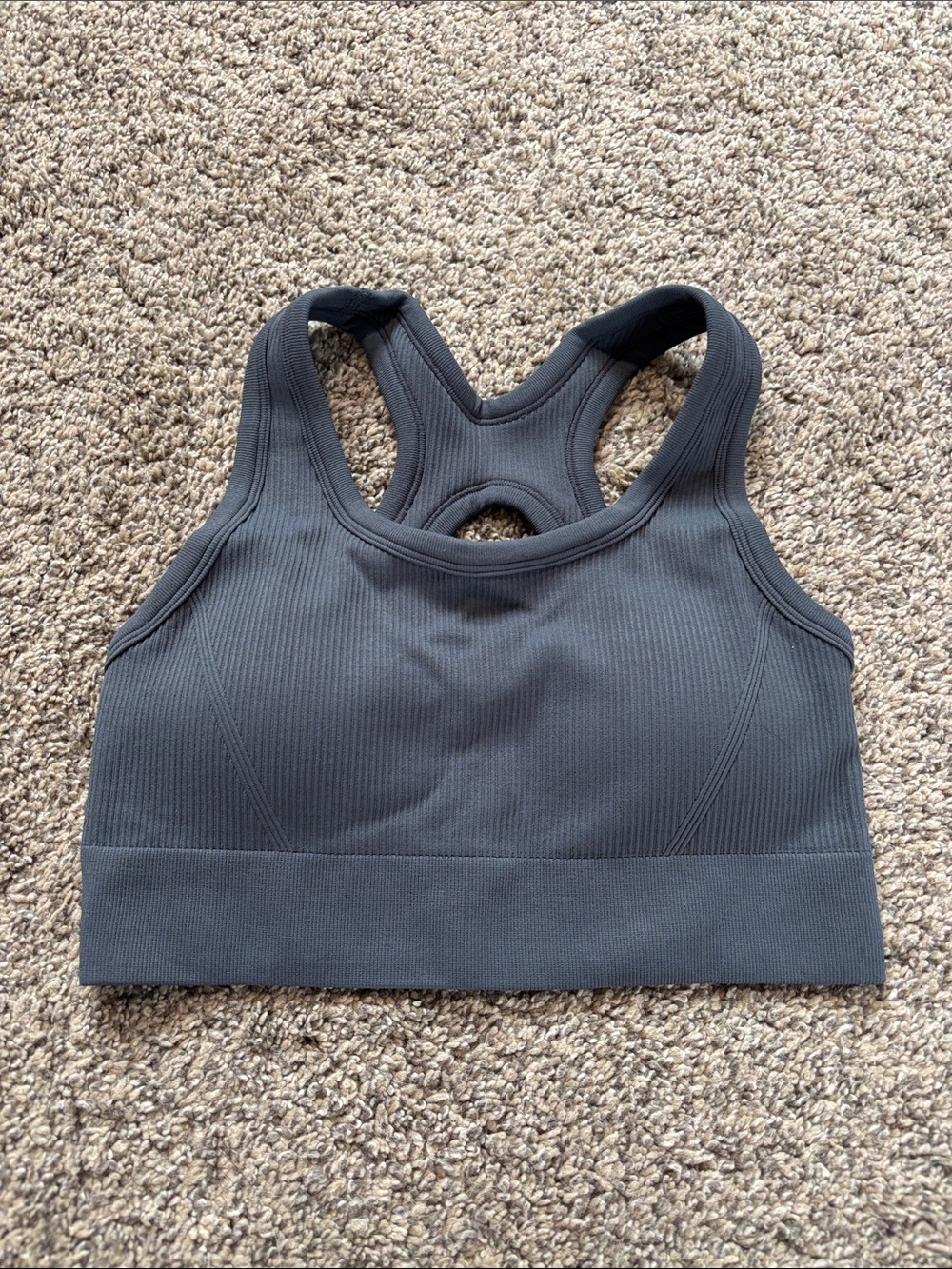 Nikuja Blue Ribbed Racerback Sports Bra